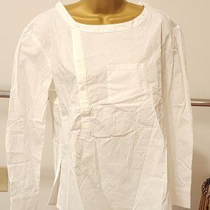 White asymmetric blouse